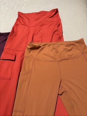 Bundle 3 Prana,old navy Women’s High-Waist Active Leggings - Rust & Burnt Orange